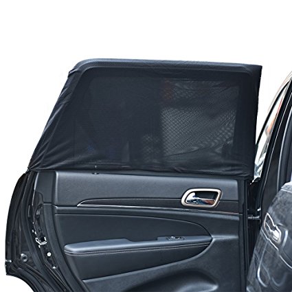 MICTUNING Universal Fit Car Sun Shade Protector for Rear Side Window (2 Pack, Fits Most SUV and Mini Van)