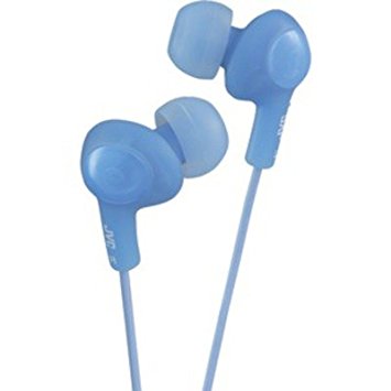JVC HAFR6A Gummy Plus Sound Isolation Earbuds with Mic and Remote, Peppermint Blue