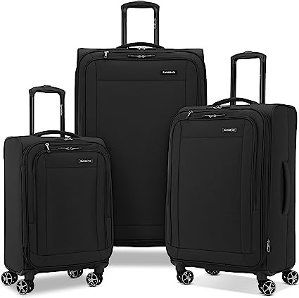 Samsonite Saire LTE Softside Expandable Luggage with Spinners | Black | 3PC&nbsp; (CO/MED/LG)