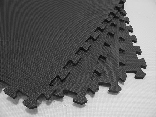 48 Square Feet (12 tiles   borders) 'We Sell Mats' Charcoal Gray 2' x 2' x 3/8" Anti-Fatigue Interlocking EVA Foam Exercise Gym Flooring