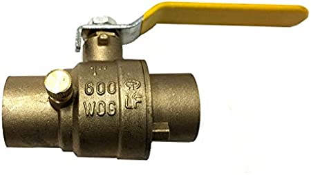 Libra Supply 1 inch All Sweat Brass Ball Valve With Drain, CxC, (Click in for more size options), 1-inch, 1'' Ball Valve