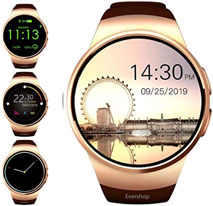 Evershop Smart Watch Phone with TF SIM Card Slot for Men Women, 1.5 inches IPS Round Touch Screen Fitness Tracker Watch with Heart Rate Monitor,Sleep Monitor, Pedometer for Android iOS