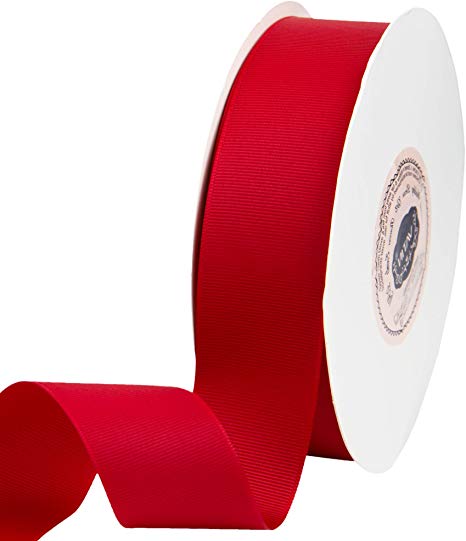VATIN 1-1/2" Solid Red Grosgrain Ribbon Spool -50 Yards, Great for Sewing, Gift Wrapping, Hair Bows, Flower Arranging, Home Decorating