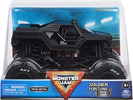 Monster Jam, Official Soldier Fortune Black Ops Monster Truck, Collector Die-Cast Vehicle, 1:24 Scale