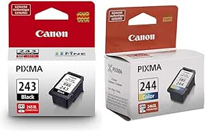 Canon PG-243 Black Ink Cartridge Compatible to iP2820 MX492, MG2420, MG2520, MG2920, MG2922, MG2924 MG3020, MG2525, TS3120, TS302, TS202 and TR4520 AND CL-244 Color Ink Cartridge