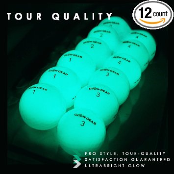 GlowV2 Night Golf Balls - Best Hitting Ultra Bright Glow Golf Ball - Compression Core and Urethane Skin - 2 Count, 6 Count, or 12 Count