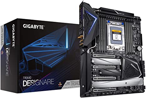 GIGABYTE TRX40 DESIGNARE (sTRX/AMD/TRX40/Direct 16 3 Phase VRM/Fins-Array Heatsink/Gen 4 AIC with 4 Extra M.2/ XL-ATX/Motherboard)