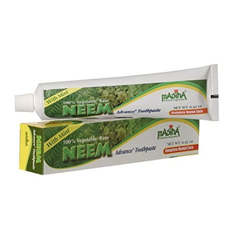 6 Tubes Madina Neem Toothpaste 100% Vegetable Base Flouride Free Advance Mint