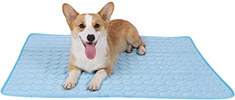 Spring Fever Small Large Pet Animal Dog Cat Washable Ice Silk Summer Foldable Self Cooling Mat Pad Sleeping Cusion Blanket Bed Cage Accessorie