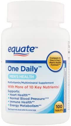 Equate One Daily Men's Multivitamin Multimineral Supplement, 100 Tablets