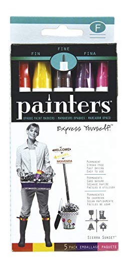 Elmer's Painters Opaque Paint Markers, Fine Point, Sierra Sunset Colors, 5 Count