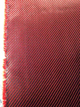 3K Full carbon fiber fabrics cloth sheet 200g/m2 twill weave 1 meter width-39.5" x 39.5" (red)