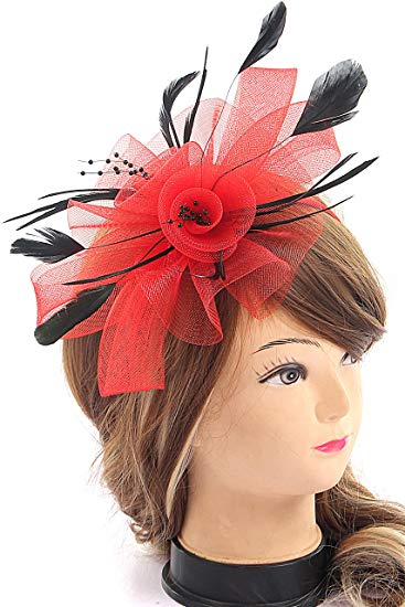Flower Cocktail Tea Party Fascinators Feather Headwear Top Hats Wedding Headband for Women