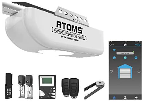 Skylink ATR-1723BKW 3/4 HPF Garage Door Opener with Alexa. Extremely Quiet DC Motor, Belt Drive, Built-in LED Light, Remote Controls, Premium LCD Wall Console, Wireless Keypad and WiFi Compatible