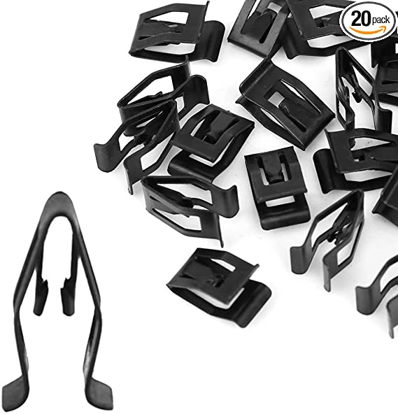 uxcell 20Pcs Black Auto Car Dash Dashboard Console Trim Metal Retainer