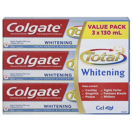 Colgate Total Toothpaste, Plus Whitening, 3 X 130 mL