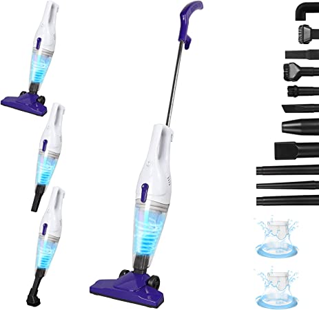 Intercleaner Corded Vacuum Cleaner, 15KPa Powerful Suction with 400W Motor,  12 in 1 Lightweight Bagless Stick Vac with Handheld, Ultra Quiet, for