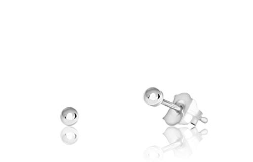 Sterling Silver Ball Stud Earrings, 2mm - 10mm