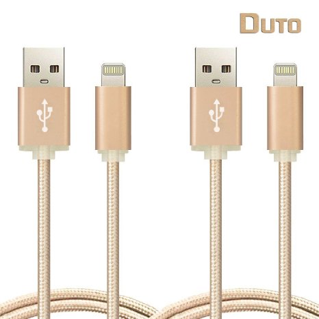 ESK Certified 2 Pack 10ft Nylon Braided Lightning Cable Charging USB Cord