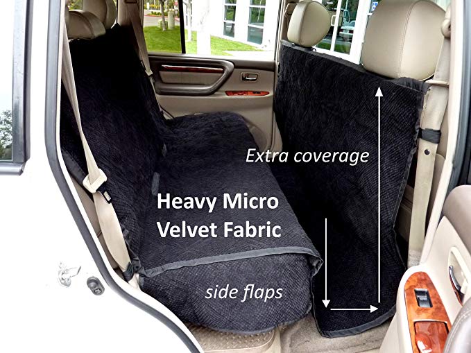 Deluxe Quilted and Padded Dog Car Seat Cover with Non-Slip Back Best for Car Truck and SUV - Make Travel with Your Pet Always an Option - 3 Sizes and Colors (Black, Grey, Taupe)