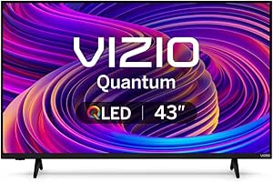 VIZIO 43-inch Quantum 4K QLED HDR Smart TV w/Dolby Vision HDR, 120fps @1080p PC Gaming, WiFi 6, Bluetooth Headphone Capable, Apple AirPlay, Chromecast Built-in (VQD43M-0801, New)