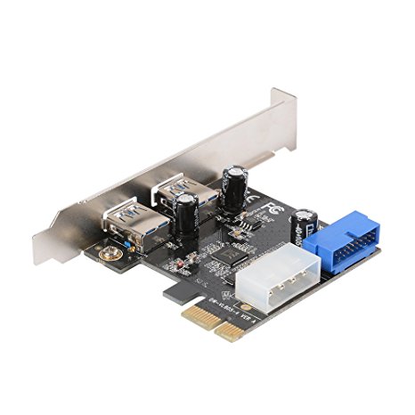 XCSOURCE Desktop PCI-E to USB 3.0 Expansion Card With Interface USB 3.0 Dual Ports 20-pin Front Connector For Windows XP / Vista / 7 / 8 / 10 AC328