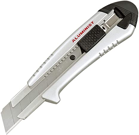 TAJIMA Utility Knife - 1" 7-Point Rock Hard Magazine Snap Blade Box Cutter with Auto Lock & 3 Rock Hard Blades - AC-700S