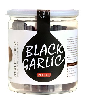 RioRand YUHONGYUAN (1 Pound / 454g PEELED) Organic WHOLE Black Garlic Aged for FULL 90 days (5A CLASS SINGLE CLOVE BLACK GARLIC 1 Pound / 454g PEELED,Equal to 2 lbs.908 grams of whole black garlic)