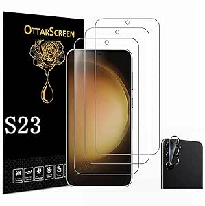 Galaxy S23 Screen Protector, 3 Pack Tempered Glass Screen Protector【3 1 Pack 】1 Pack Tempered Glass Camera Lens Protector, 9H Hardness Tempered Glass Screen Protector for Samsung Galaxy S23 5G