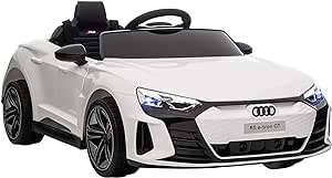 Aosom Electric Ride On Car with Remote Control, 12V 3.1 MPH Kids Ride-On Toy for Boys and Girls with Suspension System, Horn Honking, Music, Lights, White