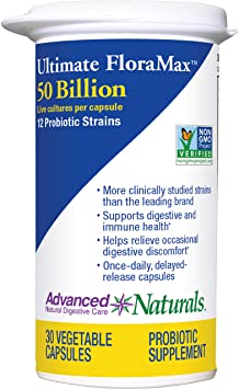 Advanced Naturals Ultimate FloraMax Adult Probiotic, 50 Billion CFU, 30 Caps (Package May Vary)