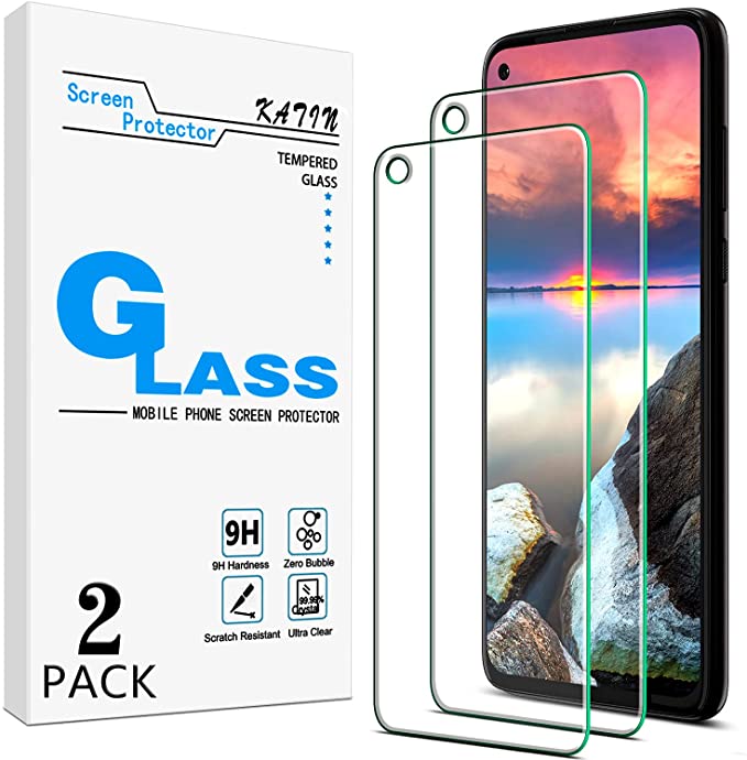 [2-Pack] KATIN Screen Protector for Moto G Power 2021 Tempered Glass, Anti Scratch, Bubble Free, Easy to Install, Case Friendly
