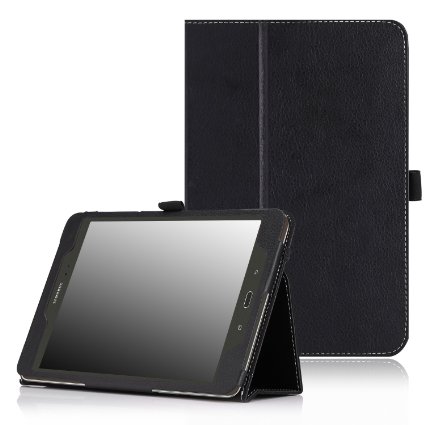 MoKo Samsung Galaxy Tab A 8.0 Case - Slim Folding Cover Case for Galaxy Tab A 8.0 Tablet SM-T350, With Auto Wake / Sleep and Stylus Pen Loop, BLACK