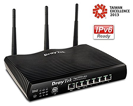 DrayTek Vigor2925n-Plus (Vigor 2925n PLUS) IPv6 & IPv4 network Dual Gigabit Ethernet Wireless Router