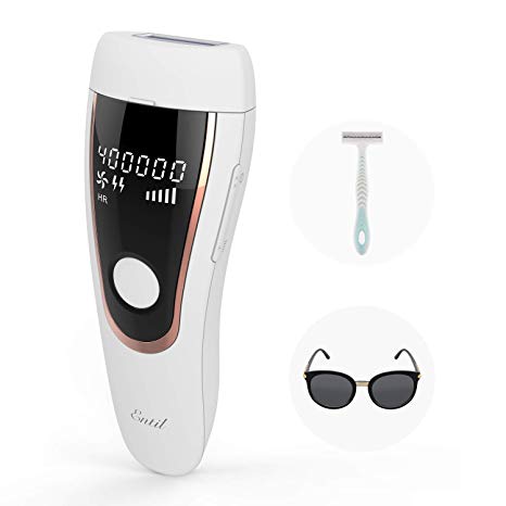 IPL Laser Hair Removal for Women and Men, Painless Permanent 400,000 Flashes Hair Remover with 2 Flash Modes and 5 Light Intensity Settings for Armpits, Face, Bikini lines, Arms, Legs, Use at Home