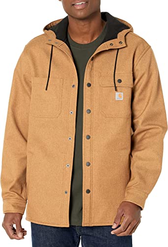 Carhartt mens Rain Defender® Relaxed Fit Heavyweight Hooded Shirt Jacket