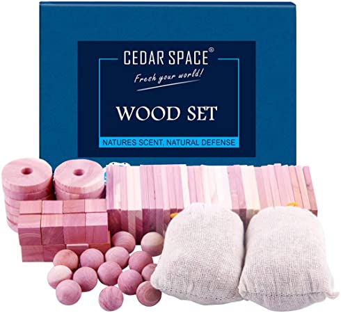 Cedar Space Cedar Blocks for Closet Storage, 100% Nature Aromatic Red Ceder Wood Protection for Wardrobes Closets and Drawers 72 Value Pack