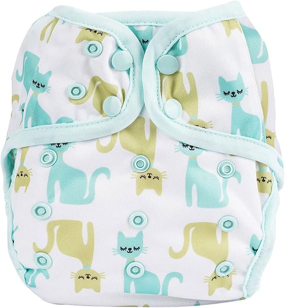 OsoCozy One Size Reusable Cloth Diaper Covers - Adjustable Snap Fit & Double Leg Gussets. Fits Babies from 8-35 Pounds.