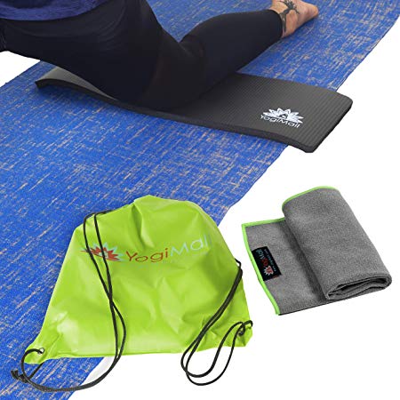 YogiMall Yoga Knee Pad Cushion, Yoga Block and Carry Bag Set OR 2 Pack Large Yoga Blocks & D-Ring Strap. 3-in-1 Eco-Friendly Yoga Kits to Deepen Your Poses, Improve Balance and Protect Knees