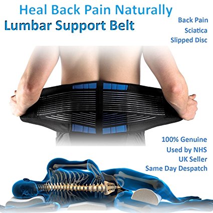 Body and Base TM, Adjustable Neoprene Double Pull Lumbar Support Lower Back Belt Brace Pain Relief (X-Large ( 36-40 inches))