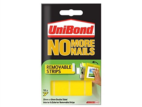 Unibond No More Nails Strip Ultra-strong Removable Translucent - Pack of 10