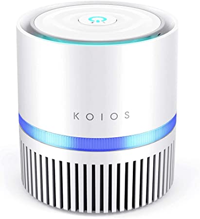 Koios Desktop Air Purifier with True HEPA Filter, Compact Air Cleaner for Rooms and Offices, Reduces Allergens, Pollen, Dust, Mold, Pet Dander, Smoke and Odors