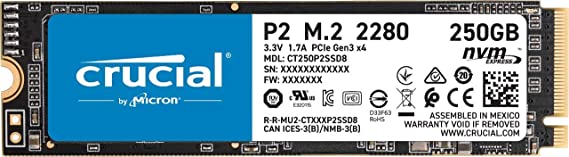 Crucial P2 250GB 3D NAND NVMe PCIe M.2 SSD - CT250P2SSD8