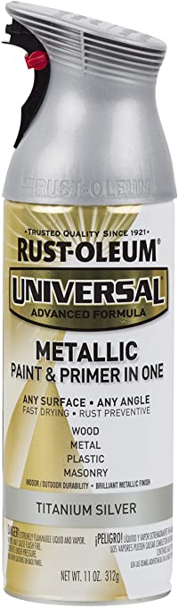 Rust-Oleum Available 245220 Universal All Surface Spray Paint, 11 oz, Metallic Titanium Silver