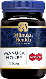 Manuka Health MGO 550  Manuka Honey | Pure Premium New Zealand Manuka Honey with Methylglyoxal | Delicious Rich Flavour | Smooth Velvety Texture | 500g Pot