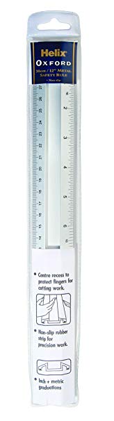 Helix 12 inch 30cm Non-Slip Metal Safety Ruler