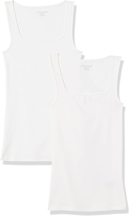 Amazon Essentials Womens 2-Pack Slim Fit Square Neck Tank