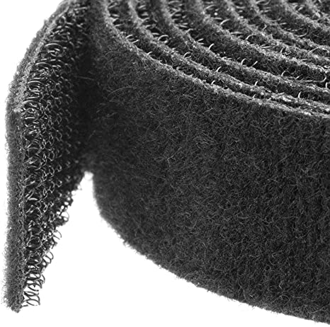 StarTech.com 25ft. Hook and Loop Roll - Cut-to-Size Reusable Cable Ties - Bulk Industrial Wire Fastener Tape - Adjustable Fabric Wraps - Black (HKLP25)