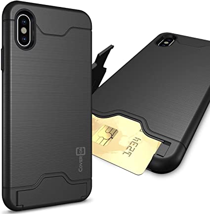 CoverON Credit Card Holder Protective SecureCard Series for iPhone Xs Max Case, Black