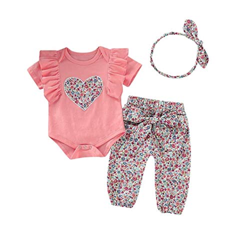 Baby Girl Clothes Infant Girl Clothes Toddler Baby Girl Outfits Romper Bodysuit Jumpsuit Newborn Sets 3 Pcs